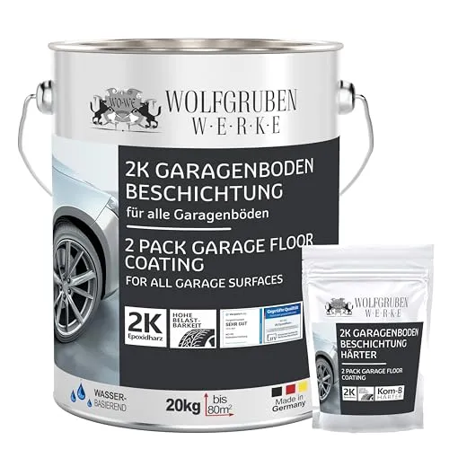 WO-WE 2K Garagenbodenbeschichtung Lichtblau 20kg - Hochwertige 2K Garagenbodenbeschichtung für maximale Widerstandsfähigkeit. Ideal für Garagen und Werkstätten. Einfache Anwendung mit Farbrolle und pflegeleichte, strukturierte Oberfläche.