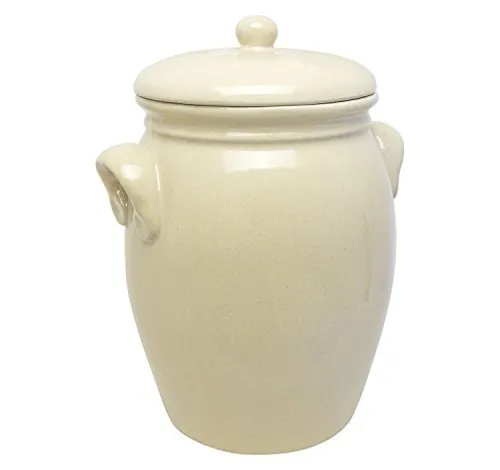 Original K&K Rumtopf 5,0 Liter - Form 2 - beige/Steinzeugtopf