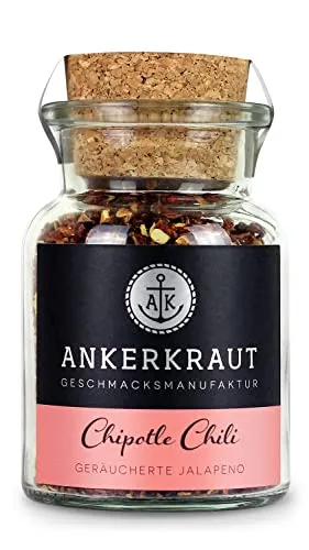 Ankerkraut Chipotle Chili, geräucherte Jalapeno, Jalapenos kaufen, 55 g im Korkenglas