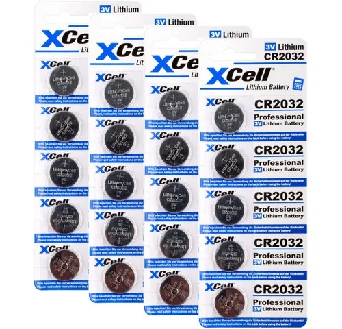 XCell 20er Spar-Set XCell CR2032 Lithium-Knopfzelle 3V / 220mAh (4x5er Pack) Knopfzelle