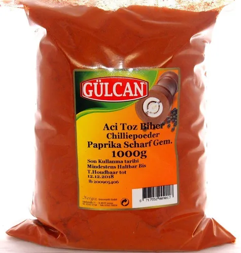 Gülcan - Chilipulver Paprikapulver Aci toz biber (1kg) Schärfe Pikant Geschmack