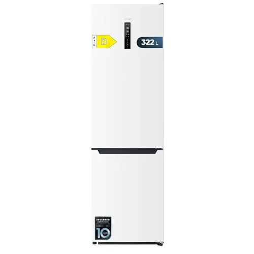 Cecotec Kombi-Kühlschrank Bolero CoolMarket Combi 322T White D. Total No Frost, Inverter Plus Kompressor, Kühlschrank Weiß 185x60 cm, 322 l, Energieklasse D, Multi Air Flow, Schnellgefrier-Modus.