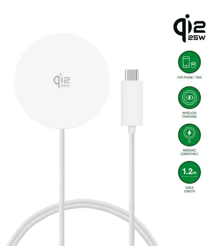 4smarts Qi2 MagSafe Kabelloses Ladegerät Weiß