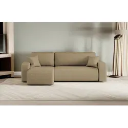 Ecksofa MILANO L mit Schlaffunktion und Bettkasten in braun von Kaiser Möbel