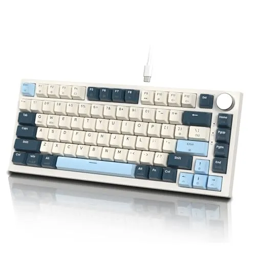 ATTACK SHARK K85 Mechanische Gaming-Tastatur 75% Prozent, Anpassbares Ansprechverhalten, Magnetschalter, Apex Pro TKL RGB Gasket Keyboard A75 QWERTY mit Drehknopf, Unterstützt DKS/MT/TGL, für PC/MAC