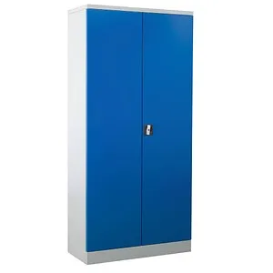 G-Office Mehrzweckschrank UNC.19/N - Hochschrank aus robustem Metall, abschließbar mit 4 höhenverstellbaren Fachböden und Kleiderabteil, ideal für Büro und Werkstatt.
