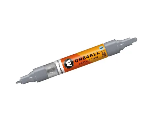 MOLOTOW Permanentmarker Permanentmarker One4All Acrylic Twin nachfüllbar 1,5 und 4mm cool grey