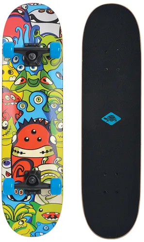 SCHILDKRÖT Skateboard SLIDER 31' Monsters - Cruiserboard mit 31 Zoll Deck aus 9-fach verleimtem Ahornholz, ideal für Jung und Alt. Das Doppel-Kick Deck und das rutschfeste Griptape sorgen für sicheren Fahrspaß!