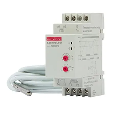 E.NEXT Temperaturregler Thermostat Temperaturschalter Hutschiene -5/+40С 16A 24V/240V, Grau