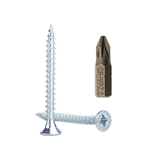 50 Stück) verzinkter Stahl Holzschrauben 4,5 x 40 mm Pozidriv Kopfschrauben Befestigungselemente Senkkopf Spanplattenschrauben (50