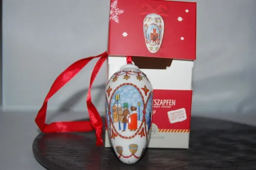 Weihnachtszapfen 2008 Weihnachtsmarkt 7cm Hutschenreuther NEU + OVP o. Zert.