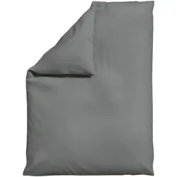 Schlafgut Bettdeckenbezug Woven Satin, Grau - Pflegeleichte Satin-Bettwäsche - Bettwäsche aus hochwertigem Woven Satin in Grau, 155x220 cm, Oeko-Tex® zertifiziert, atmungsaktiv und bügelleicht für einen angenehmen Schlaf.