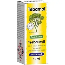 Tebamol Teebaumöl 10ml - Körperöle mit natürlichem Teebaumöl, bekannt für seine antiseptischen Eigenschaften und ideal zur Hautpflege.