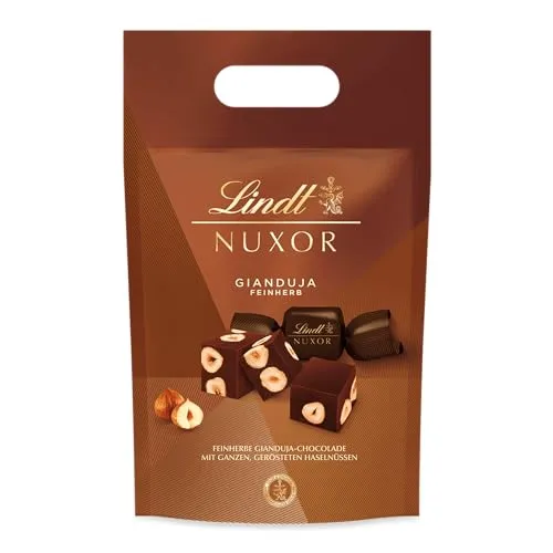 Lindt Nuxor XXL Gianduja Feinherb - Pralinen mit Haselnüssen - Schokoladenbonbons & Pralinen, 700 g Genuss mit feiner Haselnussfüllung, ideal für Schokoladenliebhaber und besondere Anlässe.