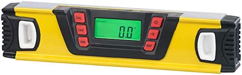 AGT Winkel Werkzeug: Digitale Wasserwaage mit Winkel-Messfunktion und LCD-Display, 25 cm (Wasserwaage mit Winkelmesser, mit Prozentanzeige, Elektronischer)