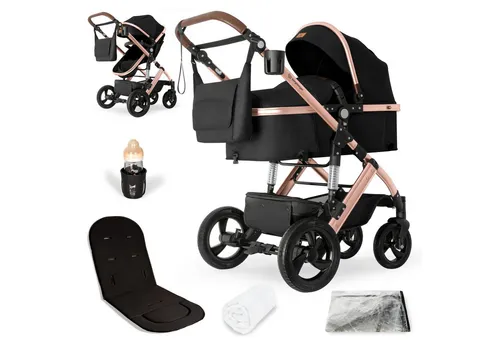 bergsteiger Kombi-Kinderwagen Nizza 3 in 1 - Vielseitiger Kinderwagen mit Auto-Babyschale und optionaler Isofix Station, perfekt für Eltern, die Sicherheit und Komfort schätzen.