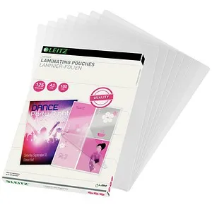 LEITZ Folientasche A3 125mic 100ST - Optimaler Schutz für Dokumente - Folien, langlebige A3 Folientaschen mit 125 Mikrometer Stärke, perfekt für den Schutz und die Präsentation von wichtigen Dokumenten.