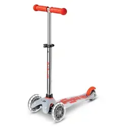Scooter Mini MICRO DELUXE FLUX LED red - MMD206 - Mini Micro Deluxe FLUX Kinder Tretroller mit leuchtenden LED-Rädern für sicheres Fahren und mehr Spaß beim Spielen.