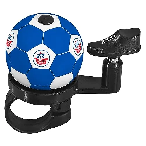 FC Hansa Rostock Fahrradklingel in Blau/Rot - Stylische Fahrradklingel im Design des FC Hansa Rostock, ideal für Fans. Robuste Bauweise und klarer Klang für Sicherheit im Straßenverkehr.