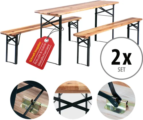 Stagecaptain BB-170 NT Hirschgarten Bierzeltgarnitur 170 cm 2x Set
