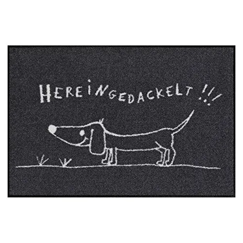 Salonloewe Fußmatte waschbar Hereingedackelt 50x75 cm von Salonloewe