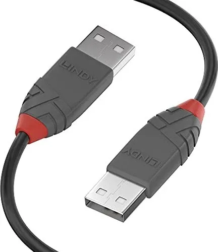 Lindy USB 2.0 Kabel Typ A/A Anthra Line M/M 1m