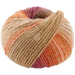 LANA GROSSA COLORS FOR YOU Häkelwolle, 90 m (voluminöses Dochtgarn mit Farbverlauf), 50 g beige|braun