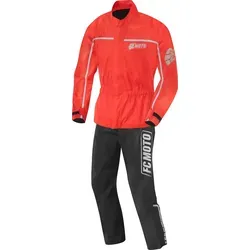 FC-Moto Urban Rain Kit 2-Teiler Motorrad Regenkombi, schwarz-rot, Größe M