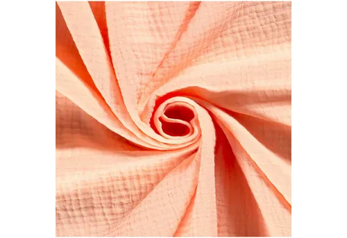 maDDma Stoff 50x130cm Musselin Stoff uni Meterware Mulltuch, lachs