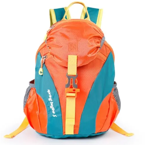 Cozary Kinder Rucksack, 5L Wasserdichter Outdoor Sportrucksack Geeignet, Komfortabler Wanderrucksack Kinder, Atmungsaktivem Design, Mini Backpack 1-3 Jährige, für Schule, Reisen, Sport, Orange