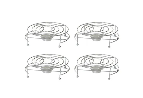 HAC24 Stövchen Teewärmer Speisenwärmer Tee Kaffee Warmhalteplatte, (4-tlg), Verchromt Inkl. Teelichthalter