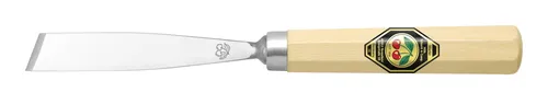 Kirschen Bildhauerbeitel 12 mm mit kurzem Weißbuchenheft achtkant, schräges Balleisen, Stich 1 - 3102012
