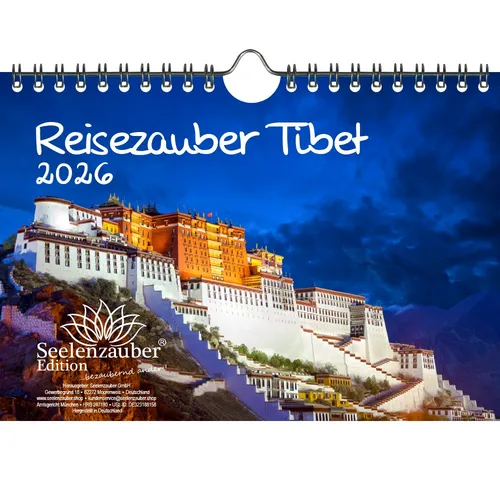 Reisezauber Tibet DIN A5 Kalender für 2026 Tibet Lama Budha Reise Free Urlaub -