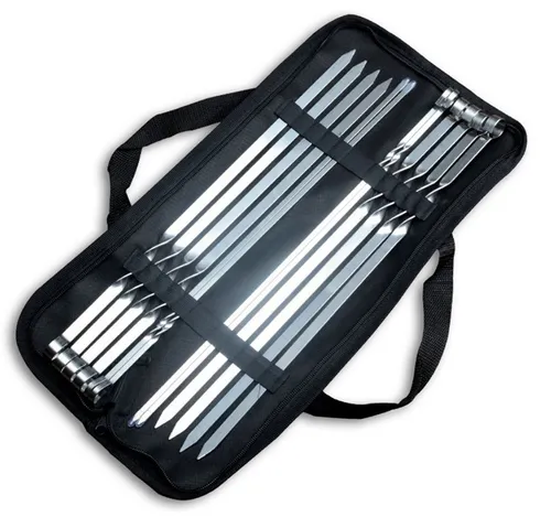 BAYLI Pizzaschneider Bayli 12 x Edelstahl Grillspieße mit Tasche, 40cm Schaschlikspieße