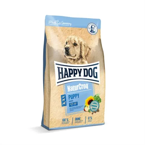 Happy Dog 60516 – NaturCroq Puppy – Alleinfutter mit Kräutern für Welpen ab 4 Wochen bis 6 Monate – 1 kg Inhalt