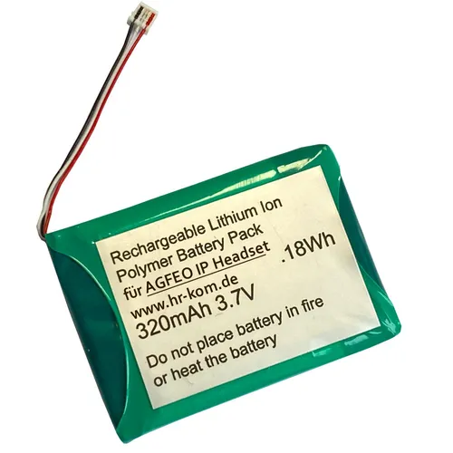 Lithium-Ionen Akku  für AGFEO IP Headset mit Stecker Ersatzakku Batterie