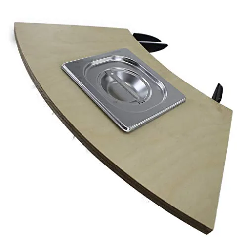 Anstecktisch 1/8 mit Edelstahlwanne für Feuerplatte 80cm und 100cm Halterungen in 5/6/8/10mm (80cm 5mm #20)