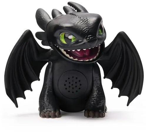 Drachenzähmen leicht gemacht Mini Drache Ohnezahn - Interaktive Spielfigur mit Geräuschen und Kopfbewegung, reagiert auf Berührungen und ruft nach seinem Besitzer – ideal für Drachenfans!