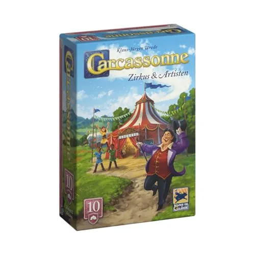 Hans im Glück Carcassonne – Zirkus und Artisten (Auflage 2025), 10. Erweiterung, Familienspiel, 2-6 Spieler, 7+ Jahre, 45 Minuten, Deutsch