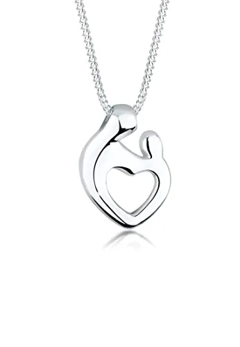 Elli Kette mit Anhänger Mutter & Kind Herz 925 Silber von Elli
