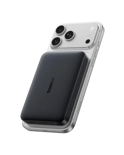 Baseus EnerFill FM21 Qi2.2 25W Magsafe Powerbank, 10000mAh Power Bank Magnetische, PD USB C 45W Schnellladung, Externer Akku Magnetic für iPhone 17 16 15 Pro Max