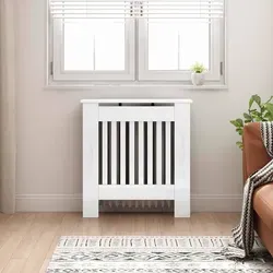 vidaXL Heizkörperabdeckung Hochglanz Weiß 78 x 19 x 81,5 cm - Stylische Heizkörperabdeckung aus Holzwerkstoff, ideal für moderne Wohnstile. Bietet Sicherheit für Kinder und Haustiere und sorgt für gleichmäßige Wärmeverteilung. Zusätzlicher Stauraum durch flaches Oberregal.