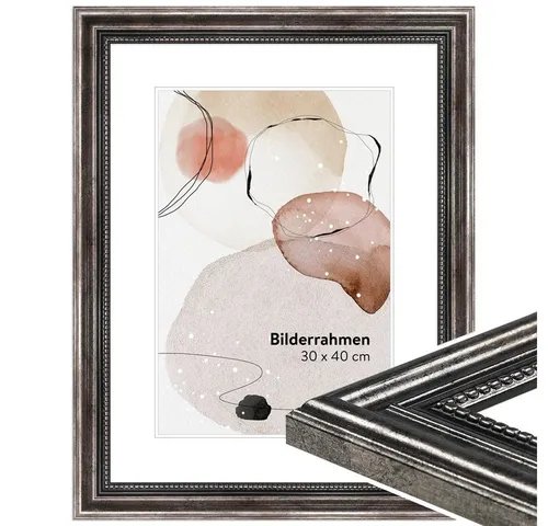 WANDStyle Bilderrahmen H450, Metall-Optik, aus Massivholz im Antik Stil