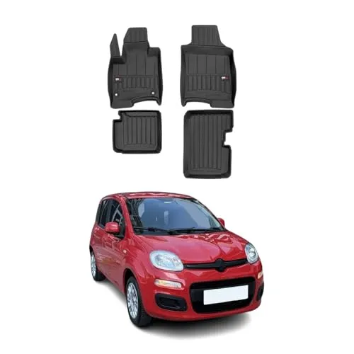 OMAC Auto-Fußmatten für Fiat Panda 2020-2025 - Premium TPE-Automatten, wasserfest und geruchlos mit zartem Vanilleduft, bieten perfekten Allwetterschutz und hohe Strapazierfähigkeit für Ihr Fahrzeug.