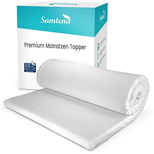 Samtena Viscoelastischer Matratzentopper Deluxe 100x200cm - Matratzentopper für himmlischen Schlafkomfort mit druckentlastendem Memory Foam und atmungsaktivem Bezug für optimale Hygiene.