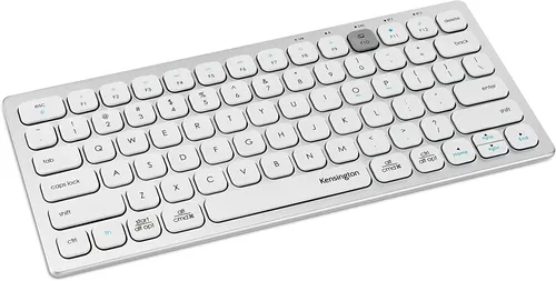 Kensington K75504UK Doppelt Kabellos Bluetooth Compact Tastatur - Kompakte Bluetooth-Tastatur im eleganten Weiß, ideal für unterwegs, mit einfachem Plug & Play für sofortigen Einsatz.