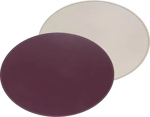 FREEFORM Duo Platzset, Kunstleder, 45x34cm, pflaume/elfenbein