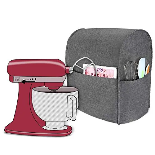 Luxja Staubschutzhülle für KitchenAid Küchenmaschine - Zubehör für Küchenmaschinen - Hochwertige, wasserfeste Nylonhülle mit 3 praktischen Fächern für Zubehör, passend für 4,3 und 4,8 Liter Modelle.