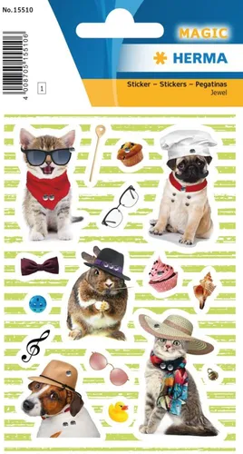 Herma MAGIC Sticker Dog & Cat Style, Jewel