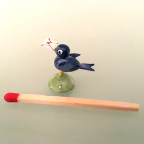 Wendt & Kühn Vogel mit Brief, blau 5263/N für Blumenwiese, Ostern top Geschenk